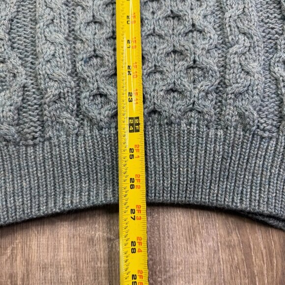 NWT Kerry Traditions Mens Blue Pure New Wool Cable Knit Pullover Sweater Medium - Picture 12 of 12